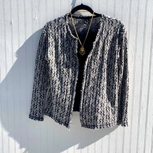 Top shop zig zag blazer cardigan black white